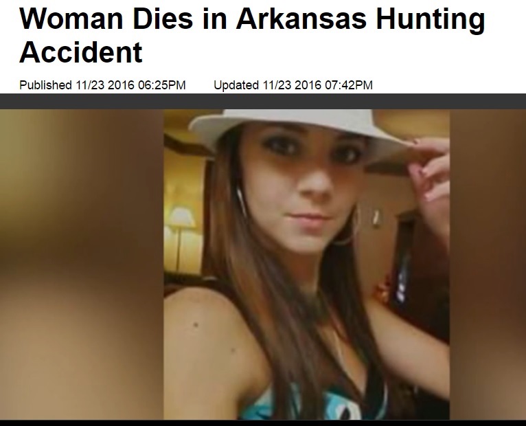 狩猟中の誤射で死亡した29歳女性（出典：http://www.ozarksfirst.com）