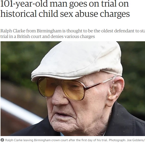 101歳の男、少年少女への性的暴行につき逮捕（出典：https://www.theguardian.com）