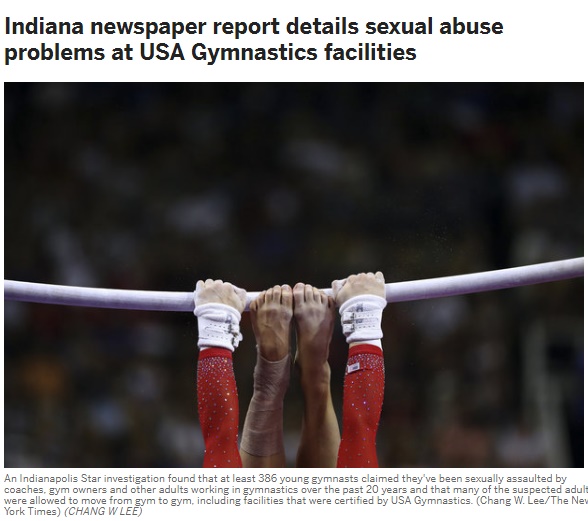 米・女子体操界大揺れ、未成年選手への性的虐待問題で（出典：http://www.nola.com）