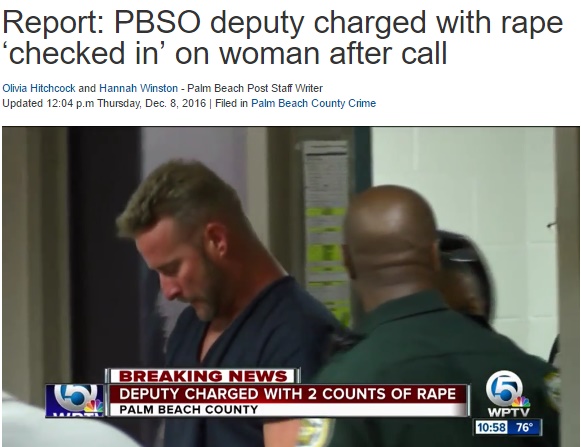 フロリダで保安官代理がDV被害者の女性に性的暴行（出典：http://www.palmbeachpost.com）