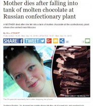 【海外発！Breaking News】チョコレート工場で24歳女性従業員が事故死　大型ミキサータンクに転落（露）
