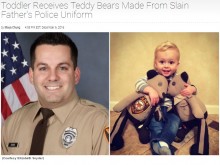 【海外発！Breaking News】殉職した警察官の2歳愛息に心温まる贈り物　パパの制服を着たテディベアが届く（米）