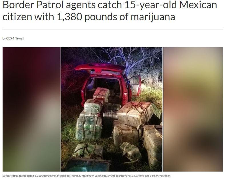 大量の大麻密輸につきテキサス州南部でメキシコ国籍の少年を逮捕（出典：http://valleycentral.com）