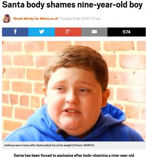 【海外発！Breaking News】9歳児に「まずハンバーガーとポテトをやめろ」　“暴言サンタ”解雇される（米）