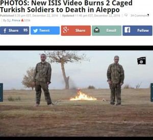 【海外発！Breaking News】捕虜のトルコ兵2名を生きたまま火刑に　「イスラム国」新たな処刑映像を公開