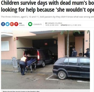 【海外発！Breaking News】母の死に気づかず　子供3人が遺体に寄り添い3日間過ごす（スペイン）