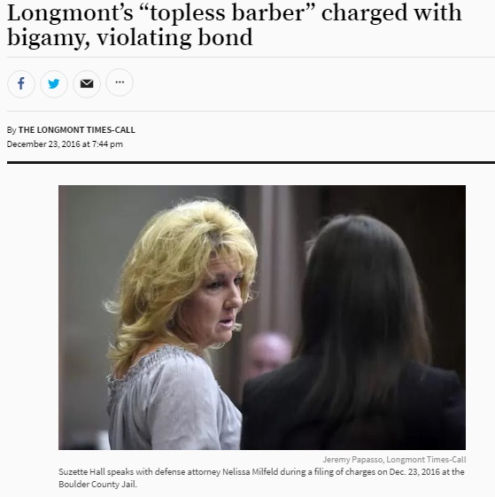 トップレスでのヘアカットが売りだった売春婦、重婚で逮捕される（出典：http://www.denverpost.com）