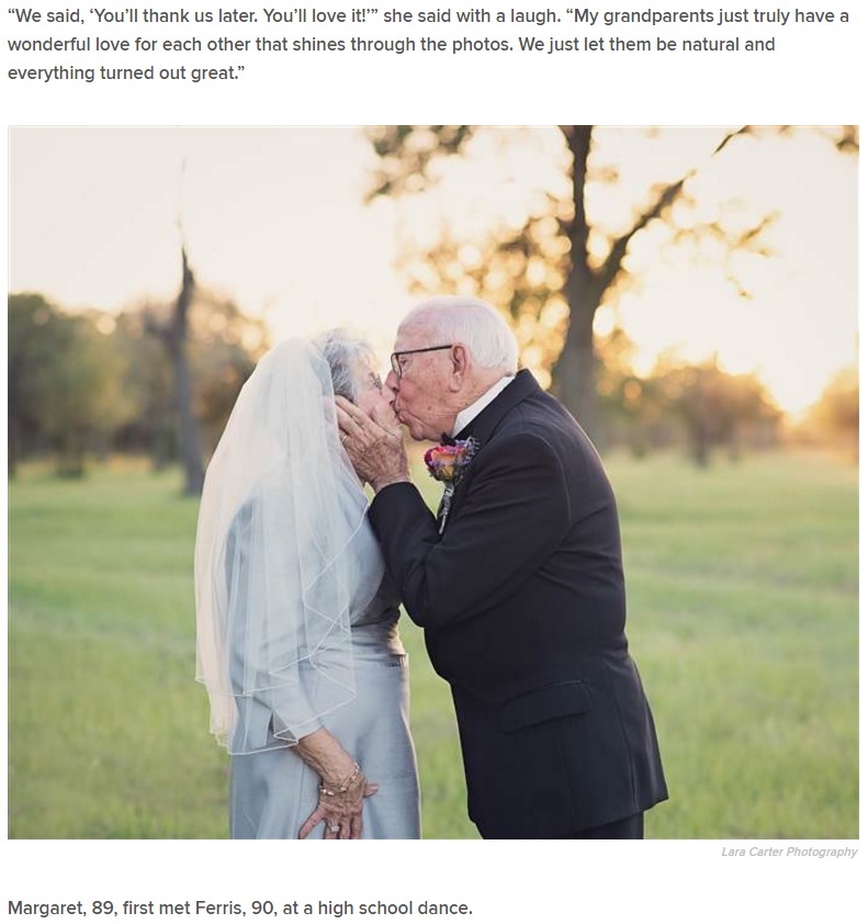 結婚70年目で初の夫婦写真を撮影（出典：http://www.today.com）