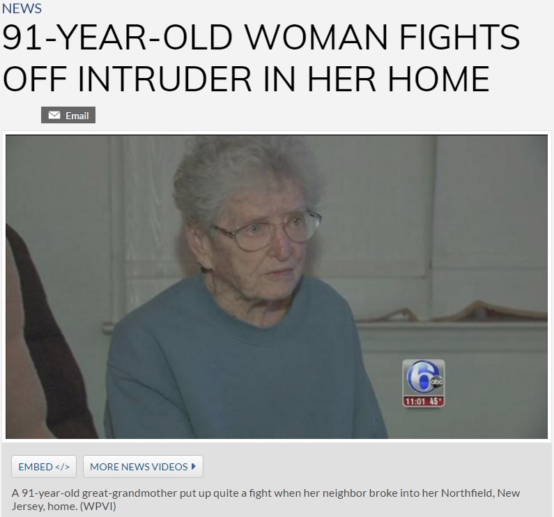 91歳女性、隣人の侵入者を携帯電話で撃退（出典：http://abc13.com/news）