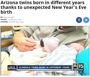 【海外発！Breaking News】双子の赤ちゃんが年をまたいで誕生　嬉しいサプライズに歓喜の夫婦（米）
