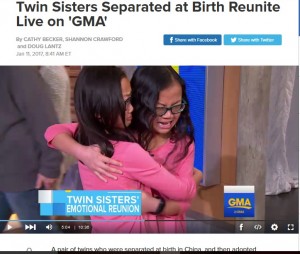 【海外発！Breaking News】生き別れだった10歳の双子が生放送で感動的な再会　泣きじゃくる姿にゲストも涙（米）