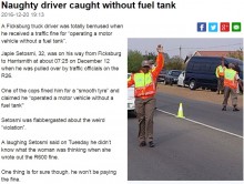 【海外発！Breaking News】「ガソリンタンクなしで走っている」　罰金を科せられたトラック運転手（南ア）