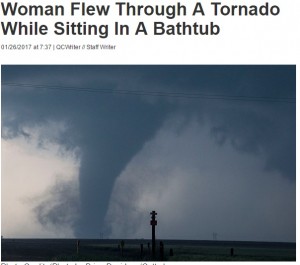 【海外発！Breaking News】高齢女性がバスタブごと巻き上げられる！　米テキサス州で猛烈な竜巻
