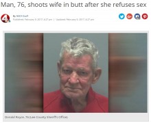 【海外発！Breaking News】「今晩もイヤ」営みを拒み続けた62歳妻、尻を撃たれる　76歳夫を逮捕（米）