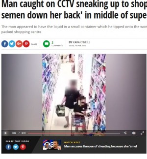 【海外発！Breaking News】買い物中の女性の背中に精液をかけ歩き去った男、逮捕（中国）＜動画あり＞