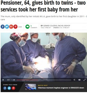 【海外発！Breaking News】64歳女性が双子を出産　国内2番目の高齢出産者となるも批判殺到（スペイン）