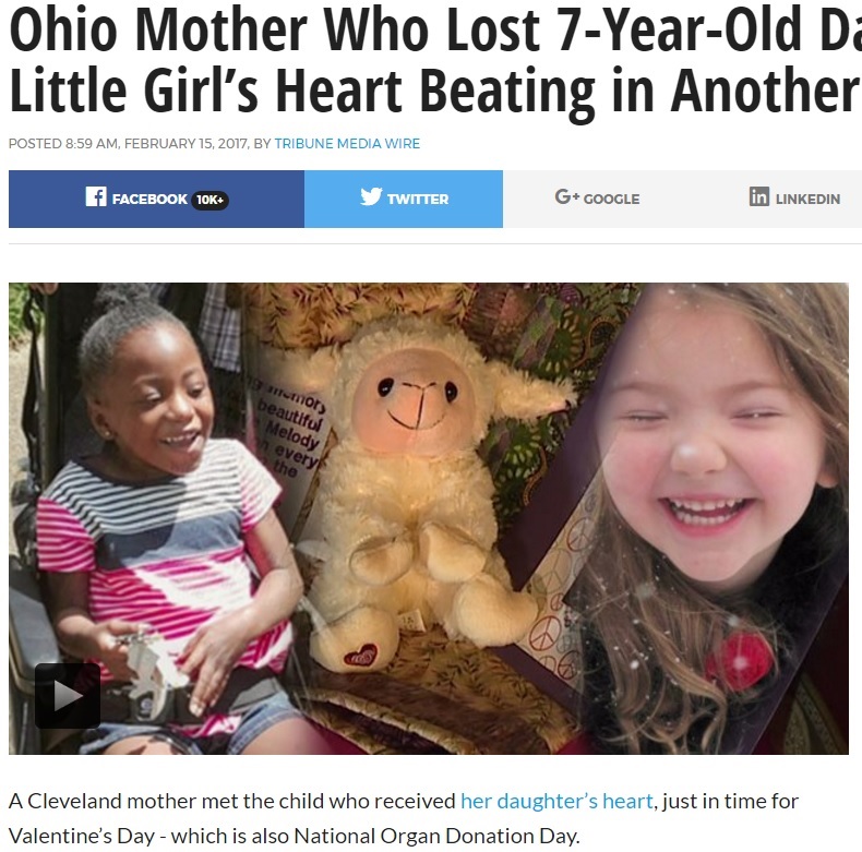 亡き娘の心臓を移植した少女に会った母、号泣（出典：http://ktla.com）