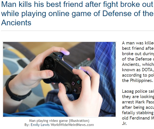 ゲームが原因で友情にヒビ　フィリピンで殺人事件（出典：worldwideweirdnews.com）