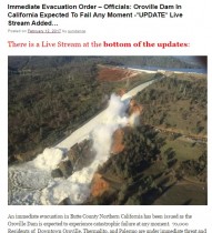 【海外発！Breaking News】カリフォルニア州・オロビル湖ダム決壊の危機に　行政の避難指導は後手後手