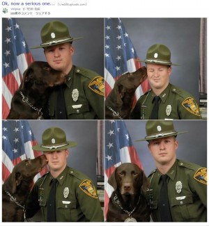 【海外発！Breaking News】真面目な写真撮影を試みるも、大好きな“相棒”にキスが止まらない警察犬（米）