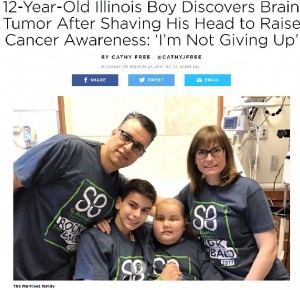 【海外発！Breaking News】小児ガンのチャリティで丸坊主にした少年　自身に脳腫瘍が見つかる（米）