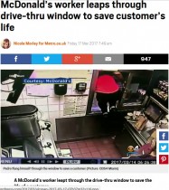 【海外発！Breaking News】マックの従業員、ドライブスルーで意識不明になった女性を窓から飛び出し救う（米）
