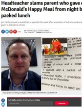 【海外発！Breaking News】「前日買ったマックを昼食に持たせないで！」小学校長が訴える（英）