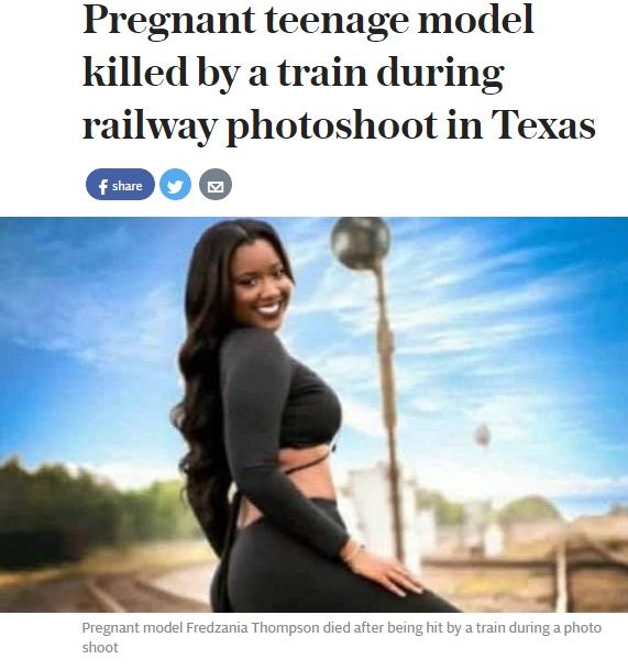 モデルデビューを果たした女性、この直後に列車にはねられ死亡（出典：http://www.telegraph.co.uk）