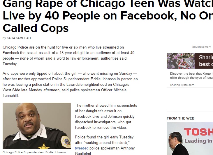 シカゴで少女強姦の様子がFacebookにライブ配信される（出典：http://www.nbcnews.com）