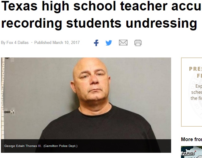 高校教師、教壇の下に隠しカメラを仕込んで逮捕（出典：http://www.foxnews.com）