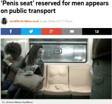 【海外発！Breaking News】地下鉄に仰天シート　知らずに座った男性たちが驚いて飛び上がる！（メキシコ）