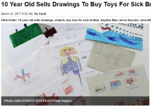 【海外発！Breaking News】「病気の弟におもちゃを買ってあげたい」絵を描き続ける10歳少年（米）