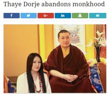 【海外発！Breaking News】チベットのラマ（最高の僧侶）がその座を捨てて結婚　「孤高の悟りはどこへ」信者ら愕然