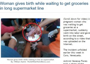 【海外発！Breaking News】スーパーマーケットで女性が出産　長い列で待つ間に陣痛（ベネズエラ）