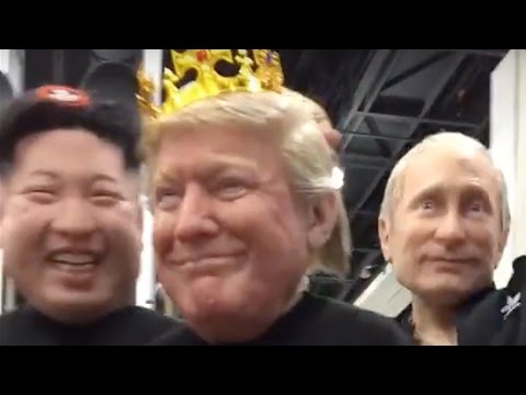 楽しそうにダンスを踊る金正恩、トランプ、プーチン？（出典：https://www.youtube.com）