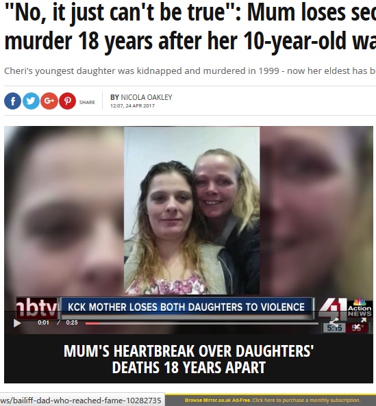 末娘を殺され今度は長女まで…悲劇に襲われた家族（出典：http://www.mirror.co.uk）