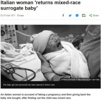 【海外発！Breaking News】妊娠を偽り代理出産を依頼した女　生まれた子を「肌の色が違う」と突き返す（伊）