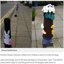【海外発！Breaking News】スコットランドの歩道が可愛く様変わり　イースターを前に手編みのニットカバーで