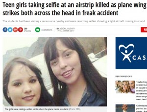【海外発！Breaking News】自撮りに夢中の少女2人、飛行機の翼に打たれ即死（メキシコ）