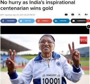 【海外発！Breaking News】101歳のインド女性　ワールドマスターズゲームズ「100m走100歳以上の部」で優勝