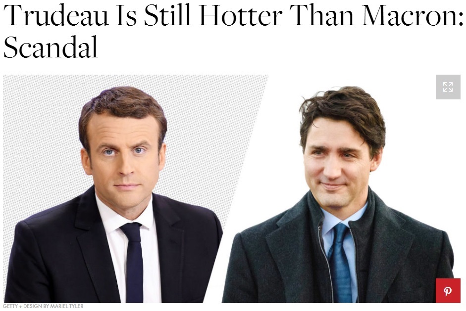 マクロン次期仏大統領とカナダのトルドー首相（出典：http://www.elle.com）