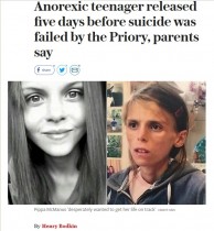 【海外発！Breaking News】拒食症で自殺した15歳少女　両親が病院側を批判（英）