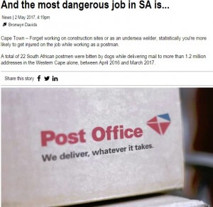 【海外発！Breaking News】南アフリカで“最も危険な仕事”は郵便配達員
