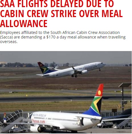 南アフリカ航空、ストライキで欠航相次ぐ（出典：http://ewn.co.za）