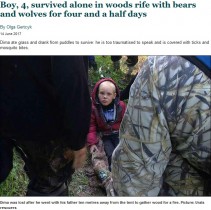 【海外発！Breaking News】狼と熊が棲む森で行方不明になった4歳児、4日半ぶりに無事救出（露）