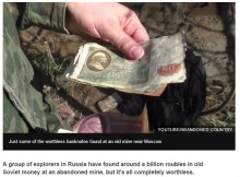 【海外発！Breaking News】旧ソ連時代の紙幣約10億ルーブルが鉱山跡から発見される（露）＜動画あり＞
