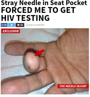 【海外発！Breaking News】「シートポケット内の針が指に。HIV検査を受けなければならない」男性がデルタ航空を訴える（米）