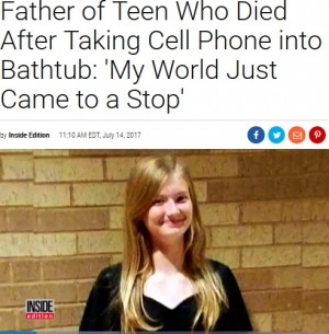 【海外発！Breaking News】「入浴中のスマホは死に繋がる」　感電死した14歳少女の家族が世間に訴える（米）