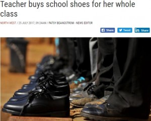 【海外発！Breaking News】新学期にクラスの児童全員大喜び　新品の靴をプレゼントした教師（南ア）