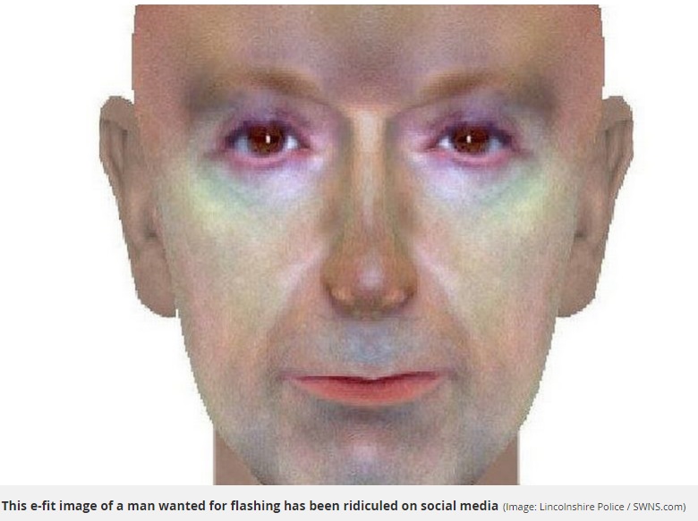お尋ね者の顔がSNSで話題に（画像は『Mirror　2017年7月29日付「E-fit image of man wanted for flashing ridiculed for hilarious likeness to an ALIEN」（Image: Lincolnshire Police / SWNS.com）』のスクリーンショット）
